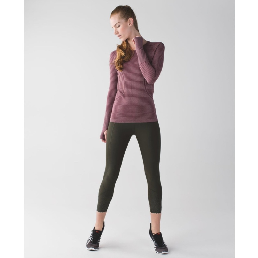 Lululemon Swiftly Tech Long Sleeve Crew in Heathered Bordeaux Drama Size 4 - Picture 15 of 15
